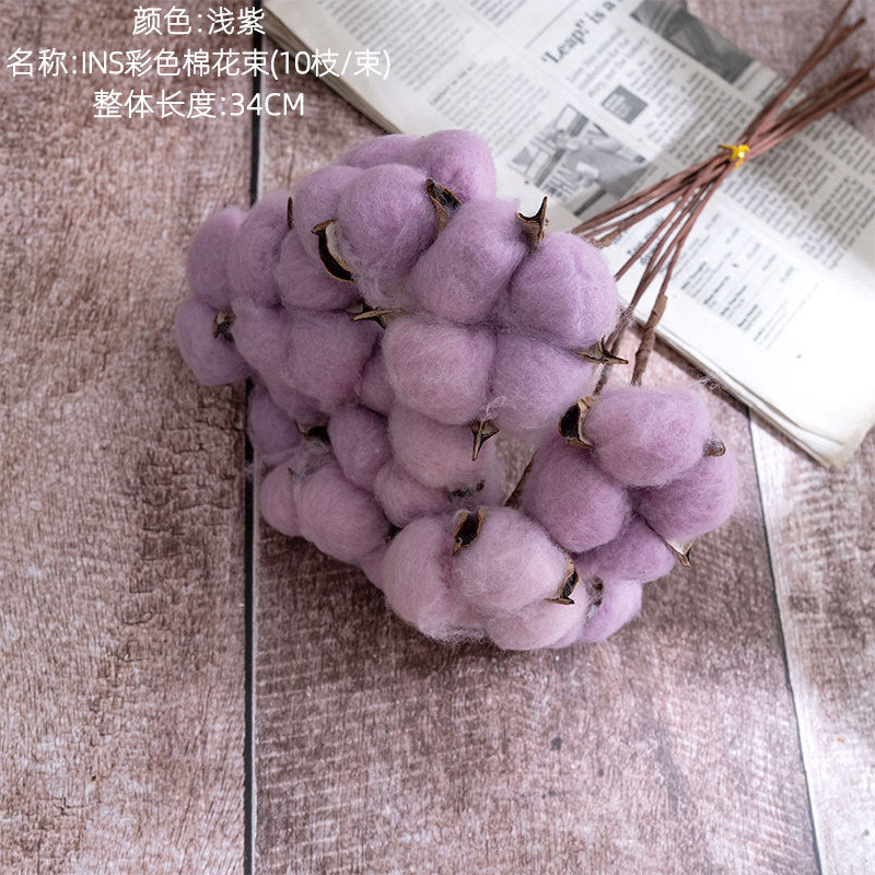 Natural Cotton Dried Flower Bouquet - Stunning Faux Floral Arrangement for Home Decor, Weddings, and Unique Wall Plant Displays (Model MW65501)