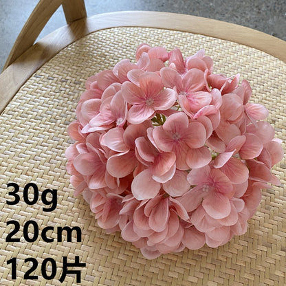 20cm Large Artificial Hydrangea Flower Head - 120 Vibrant Silk Blossoms Perfect for Weddings, Home Decor, and Photography Props