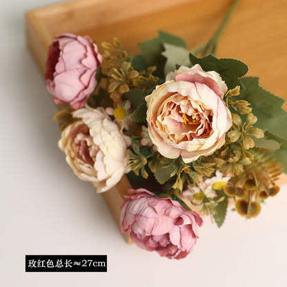 Stunning Korean-Inspired 5-Piece Peony Bouquet - Perfect for Home Decor, Wedding Photography, and Bridesmaid Floral Arrangements