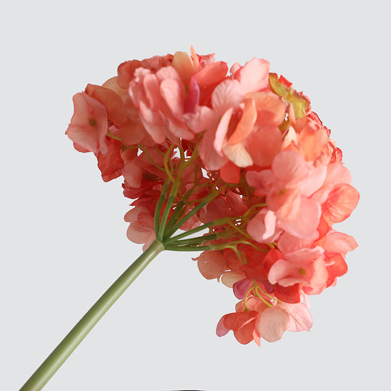 Elegant Hotel Window Display Decor:  Faux Hydrangea Bouquet with Burnt Edge Details - Korean-Style Bridal Handheld Arrangement in Gorgeous American Aesthetic