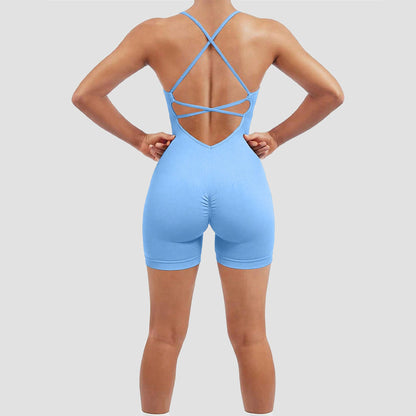 Peach Butt Yoga Jumpsuit Quick Dry Fitness Outfit for Stunning Back Support Ideal for Aerial Yoga High Performance Workouts