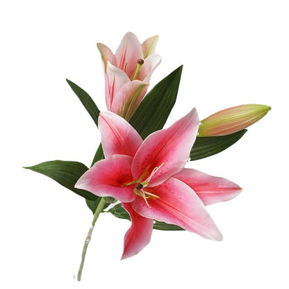 Luxurious Hand-feel Moisture-retaining Large Lily Faux Flower Arrangement – Perfect for Home Decor, Bouquets, Window Display, Event Styling, and Wedding Floral Art