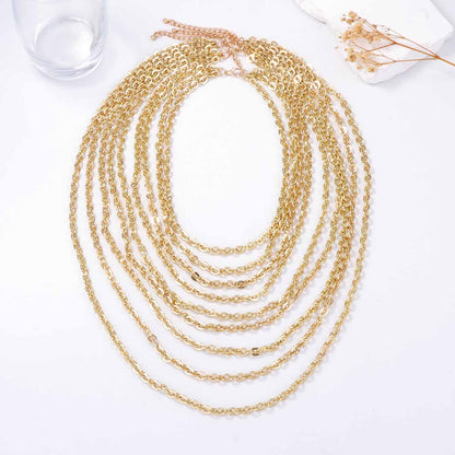 Exaggerated Luxury Multi-Chain Metal Texture Women's Layered Necklace - Chic, Elegant, and Versatile Accessory for Any Occasion