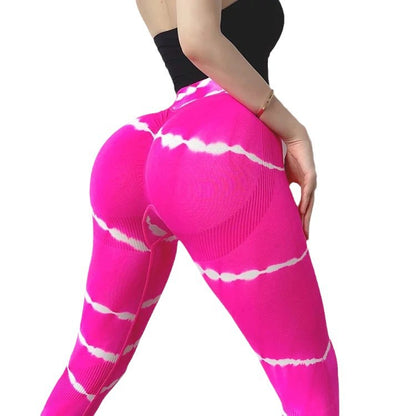 Tie Dye High Waist Seamless Yoga Leggings for Women Enhance Your Shape with Peach Butt Lift Design for Yoga Running and Fitness