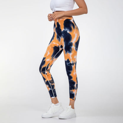 Seamless Tie Dye High Waisted Leggings for Women Peach Butt Enhancing Yoga Pants for Training Running and Fitness