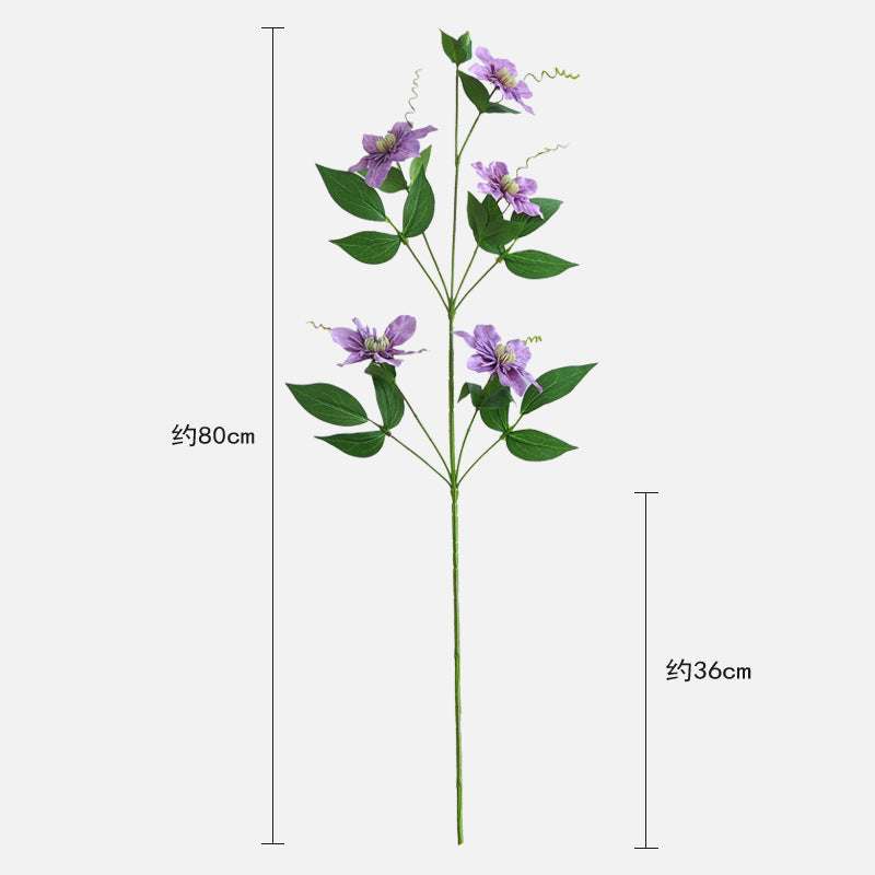 Stunning Artificial Clematis Flowers for Modern Minimalist Home Decor – Perfect for Living Room Aesthetics and Elegant Floral Arrangements