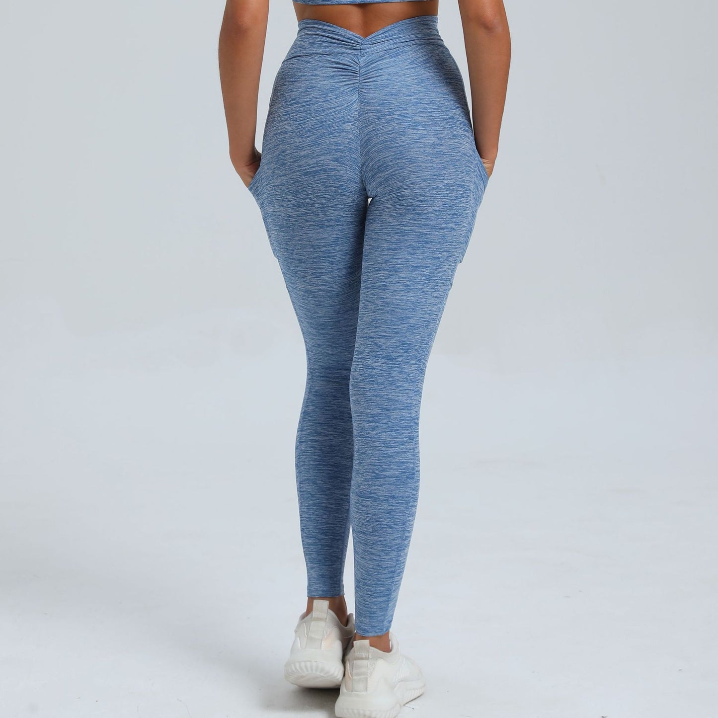 High Waisted Ruched Yoga Pants with Side Pockets for Peachy Butt Lift No Camel Toe for Fitness and Workouts