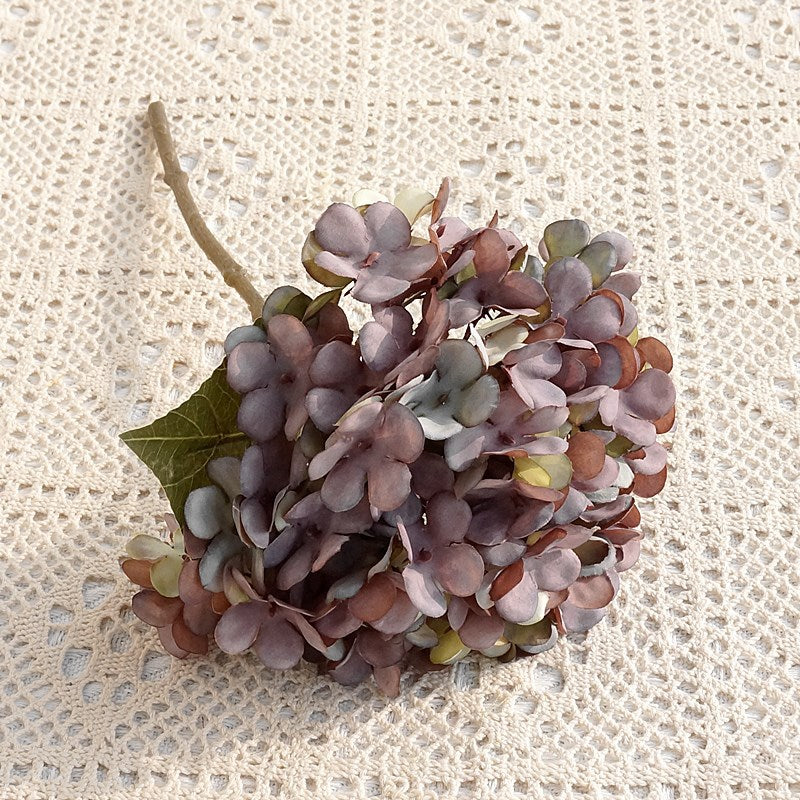 Miniature Autumn-Inspired Hydrangea Blooms - Realistic Faux Floral Arrangement for Home Decor and Wedding Decorations