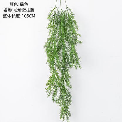 Realistic Faux Pine Needle Wall Hanging Decor – Lifelike Fake Leaves for Micro Landscape Indoor Plant Wall Art – MW26636