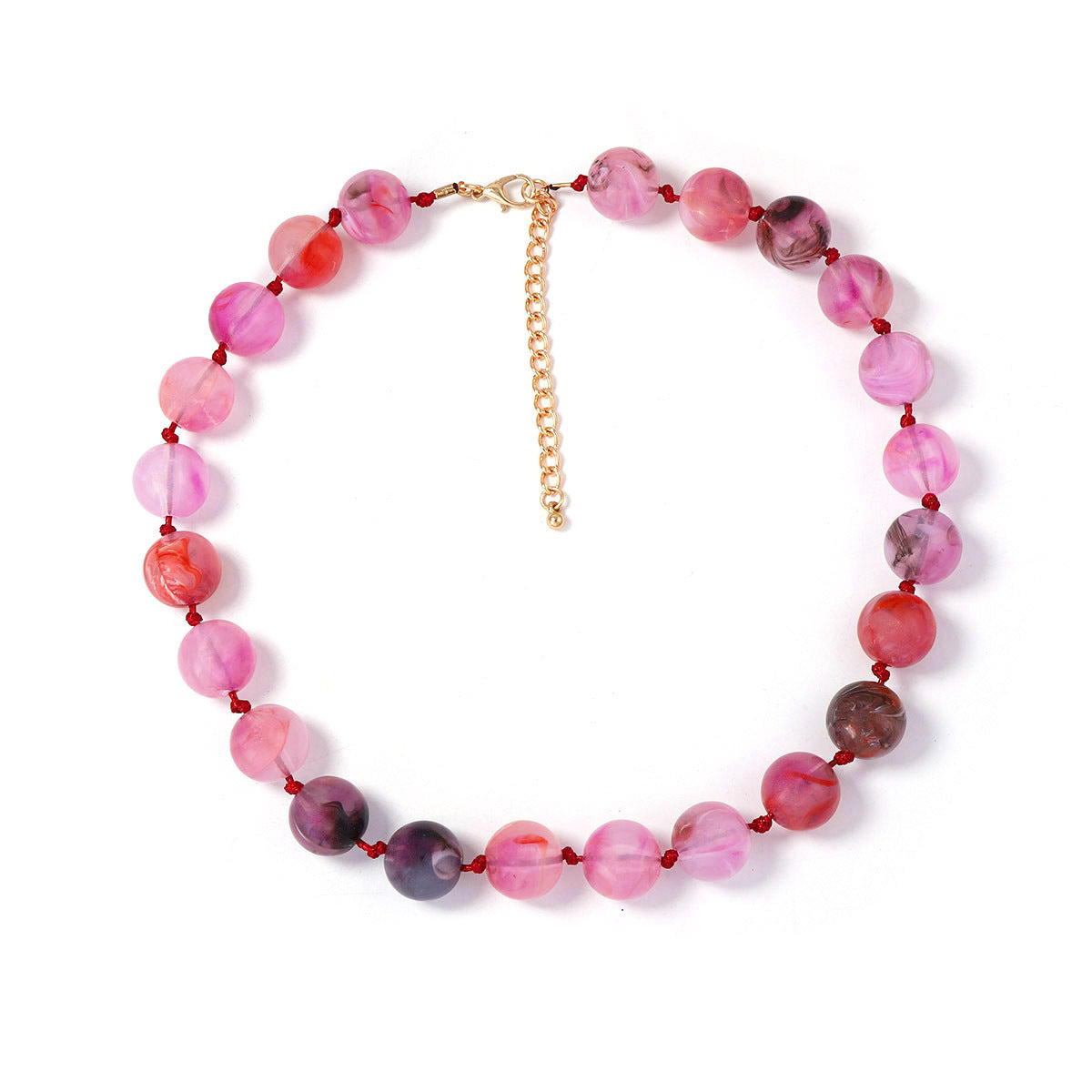 Chic and Fresh Minimalist Geometric Crystal Bead Knotted Necklace for Women - Versatile and Trendy Accessory for Any Outfit