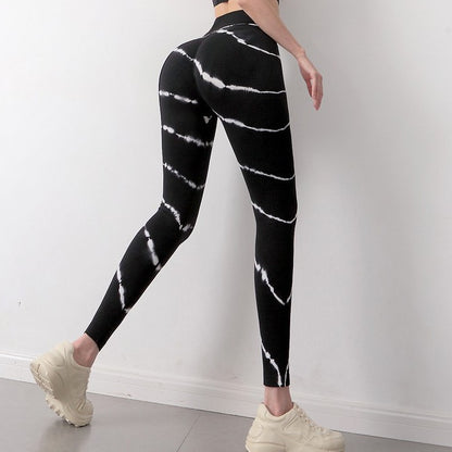 Tie Dye High Waist Seamless Yoga Leggings for Women Enhance Your Shape with Peach Butt Lift Design for Yoga Running and Fitness