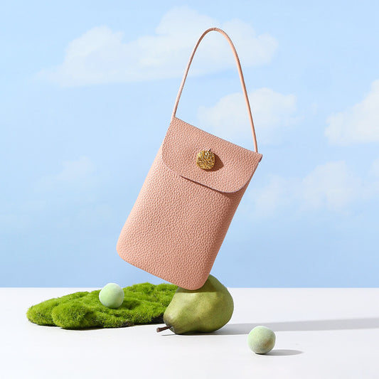 Minimalist Genuine Leather Phone Crossbody Bag for Women for Spring with High Quality Top layer Cowhide Versatile Shoulder Strap