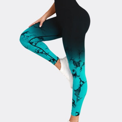 High Waisted Seamless Tie Dye Gradient Yoga Pants for Women Comfortable Butt Lifting Leggings for Running and Fitness