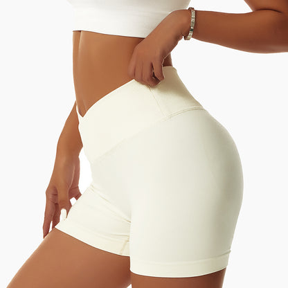 High Waisted Peach Lift Yoga Shorts Seamless Stretchy and for Running and Fitness Style 4596