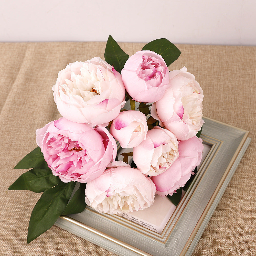 Realistic Luoyang Peony Artificial Flower Bouquet - Beautiful Faux Peonies for Home Decor, Wedding Celebrations, and Photography Props