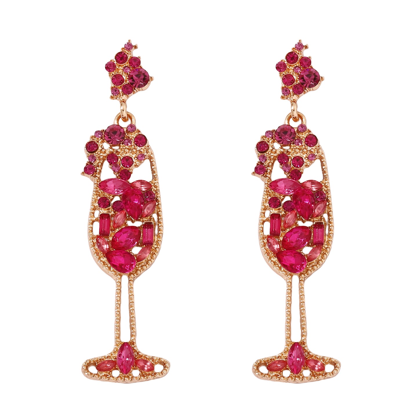 Elegant Vintage Pearl-Inspired Dazzling Rhinestone Wine Glass Earrings – High-Quality, Trendy, and Perfect for Any Occasion