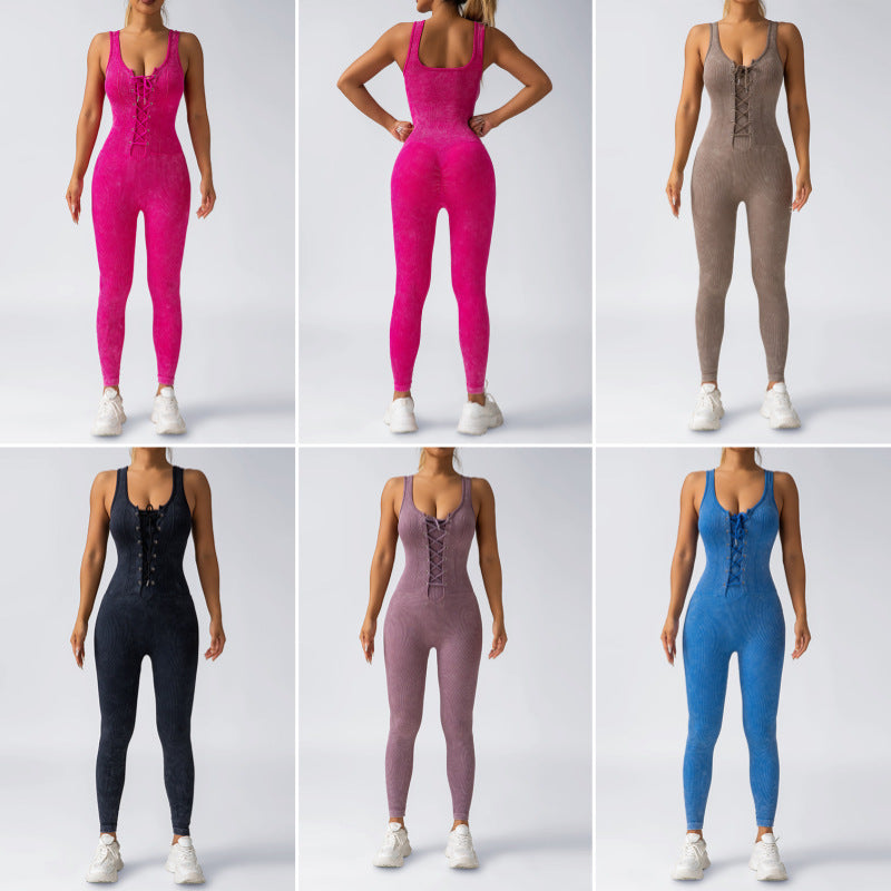 5 Color Options High Waisted Sports Yoga Jumpsuit for Women Durable Stretchy and Moisture Wicking Fitness Apparel