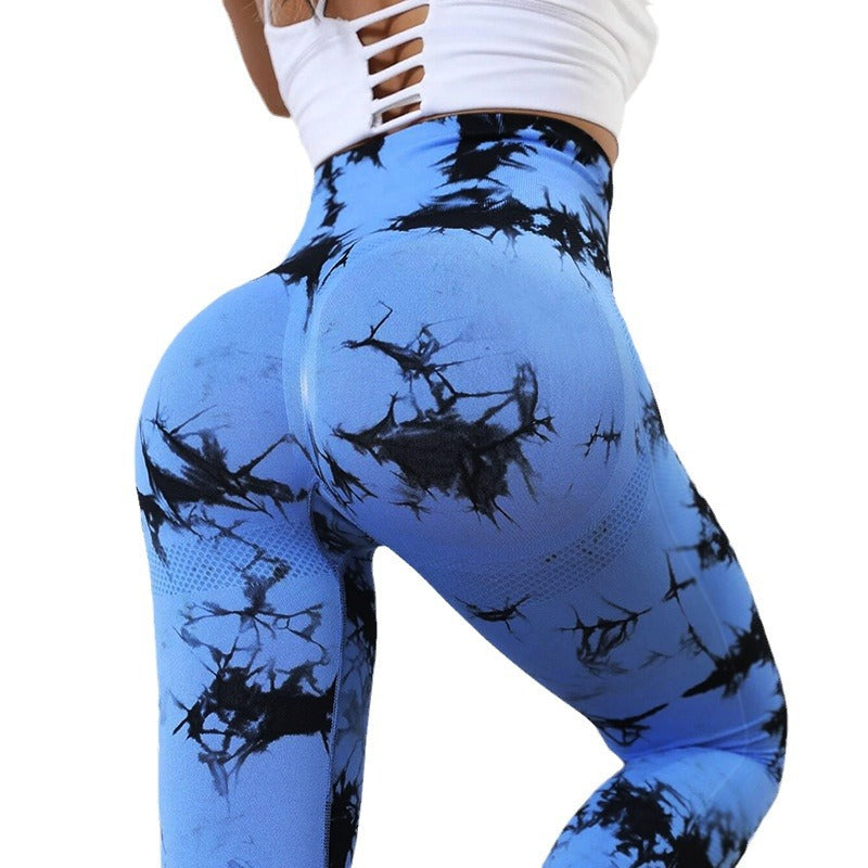 18 Color Options Plus Size High Waist Seamless Tie Dye Yoga Leggings for a Peachy Lift