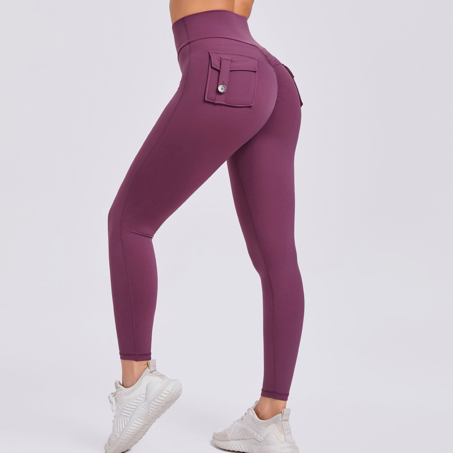 High Waisted Peach Butt Yoga Pants for Women Tight Fitting Pockets Quick Dry for Running and Fitness