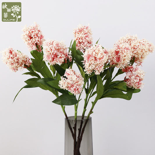 Realistic Hydrangea Flower Stem - Elegant Faux Floral Decoration for Indoor Spaces - Perfect for Weddings and Home Decor