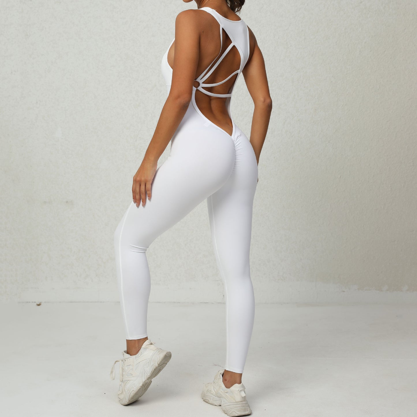 Seamless Peach Butt Yoga Jumpsuit Quick Dry Back Support and Scrunch Design for Enhanced Fitness Performance