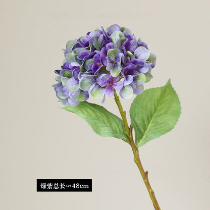 Single Stem Silk Fabric Hydrangea Flower - High-Quality Artificial Floral Decor for Home, Weddings, and Photography Props