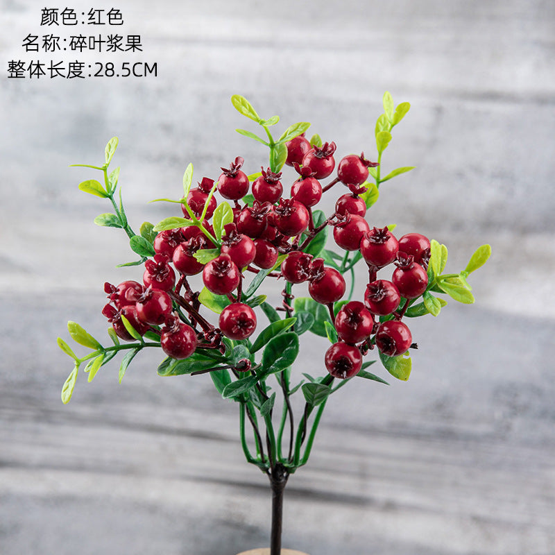 Stunning Christmas Berry Bean Stem Faux Flowers for Home Décor | Elegant Wedding Handheld Bouquets & Aisle Decorations |  Quality Fake Floral Arrangements - MW74411