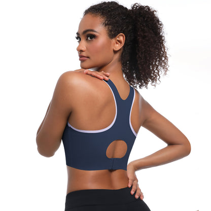 Seamless Double Layer Sports Bra for Women Fixed Cup Yoga Fitness Top with Beautiful Back Design for Comfort and Style