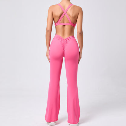 Peach Lift Butt Enhancing Two Piece Activewear Set for Women Soft Brushed Yoga Outfit with Quick Dry Feature and Racerback Design for Comfort and Performance