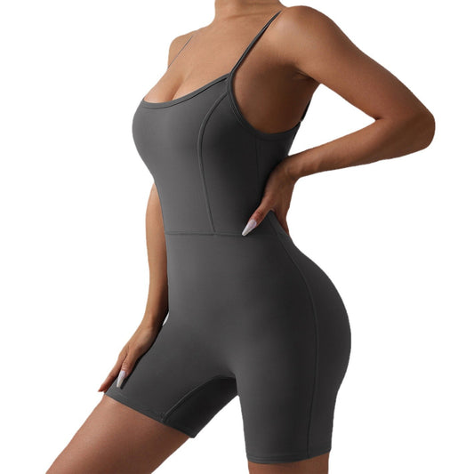 One Piece Yoga Bodysuit with Built In Bra Comfortable Activewear with Shorts for Optimal Movement and Support