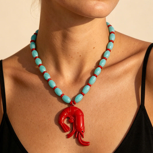Summer Holiday Ocean-Inspired Alloy Dragon Scale Small Fish Pendant Necklace for Women - Versatile Beach Jewelry Perfect for Every Occasion