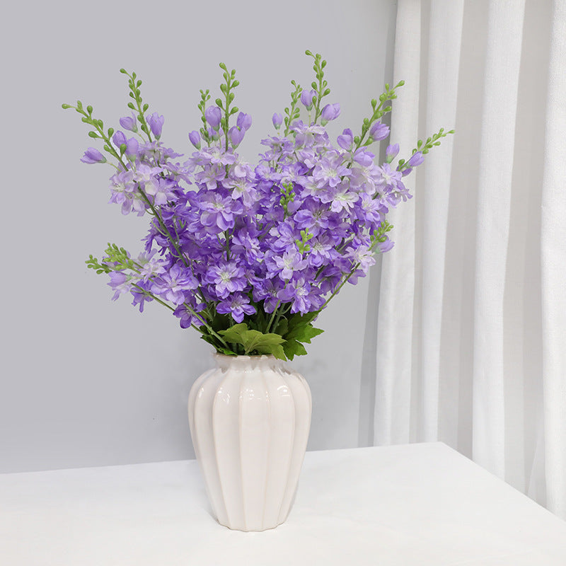 Stunning Artificial Hyacinth and Violet Flower Arrangements for Weddings - Elegant Double-Stemmed Flycatcher Floral Decor for Event Halls and Hotels