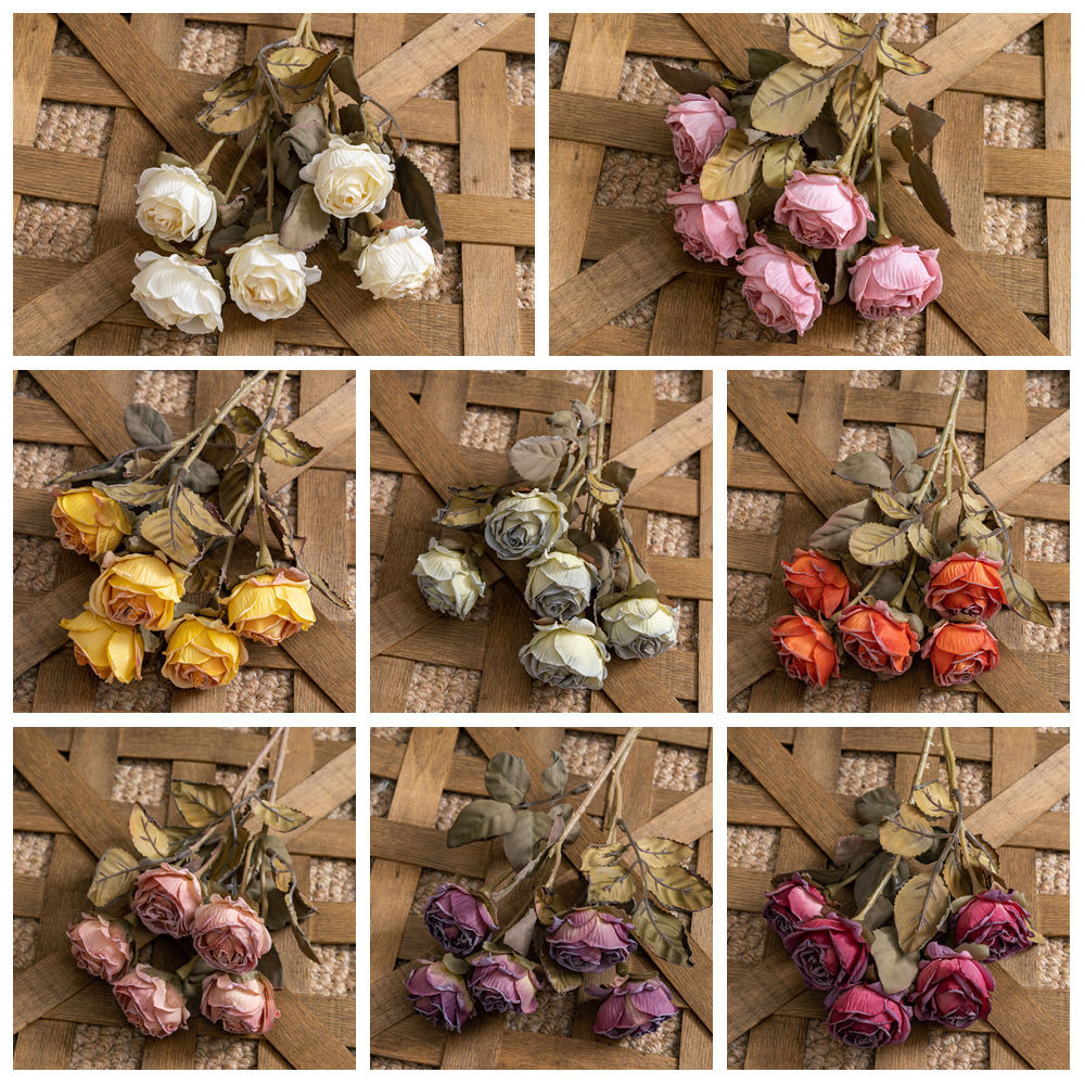 Beautiful Multi-Headed Artificial Dried Bubble Rose - Perfect for Wedding & Event Decor, Greenery Home Accents - High-Quality Craftsmanship MW66901