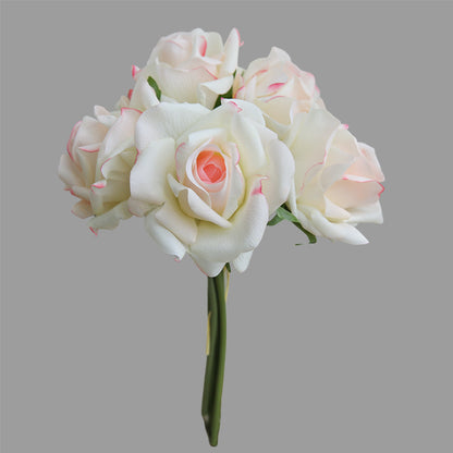 Realistic Touch Artificial Flowers with Moisture Retention - 5 Stems of Elegant Bouquet for Weddings, Home Decor, and Photography Props