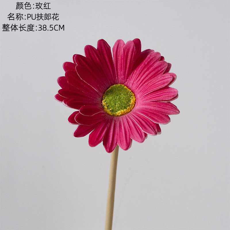 Realistic PU African Daisies & Furlong Flowers - INS Style Wedding & Home Decor Faux Flowers for Lasting Elegance - Model MW01513