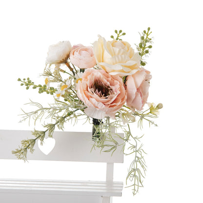 Elegant Pink Floral Artificial Arrangement by Haiyin Temple - Perfect for Home Decor, Weddings, and Wall Accents | Stunning Faux Flower Bouquet CF01213