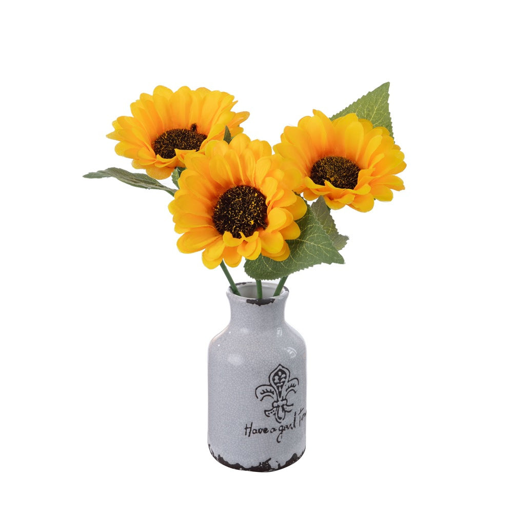 Realistic Sunflower Home Decor - Single Stem Warm Sunflower for Weddings and Celebrations | INS Style Artificial Flower CL15102