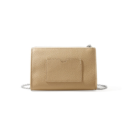 Genuine Leather Women's Shoulder Bag Grain Cowhide Commuter Tote with Minimalist Design and Chic Aesthetic