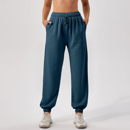 High Waisted Women's Casual Straight Leg Sports Pants for Fall Winter Versatile for Running Lounging and Everyday Outings