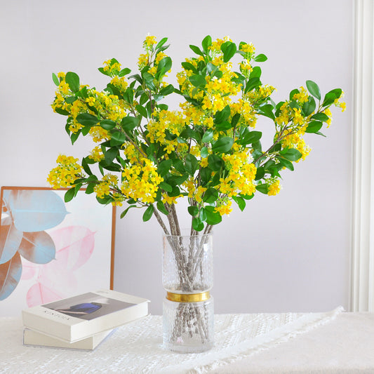 Realistic Osmanthus and Night Jasmine Faux Flower Arrangement for Home Decor, Wedding Decorations, Floral Photography Props | Beautifully Crafted and Long-Lasting