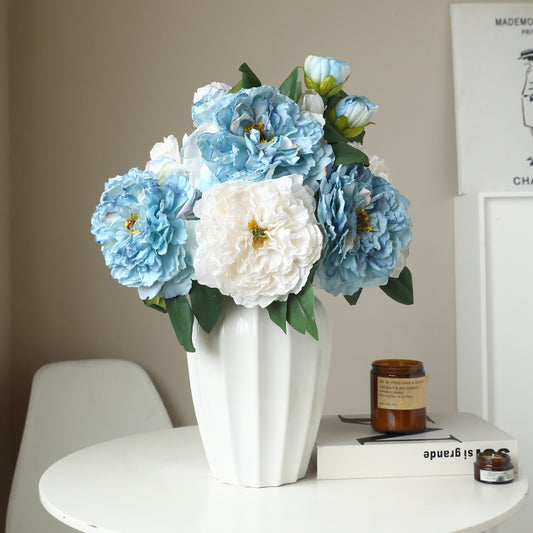 Luxurious Faux Peony Flower Bouquet - Perfect for Wedding Decor, Living Room Accent, and Elegant Hallway Display