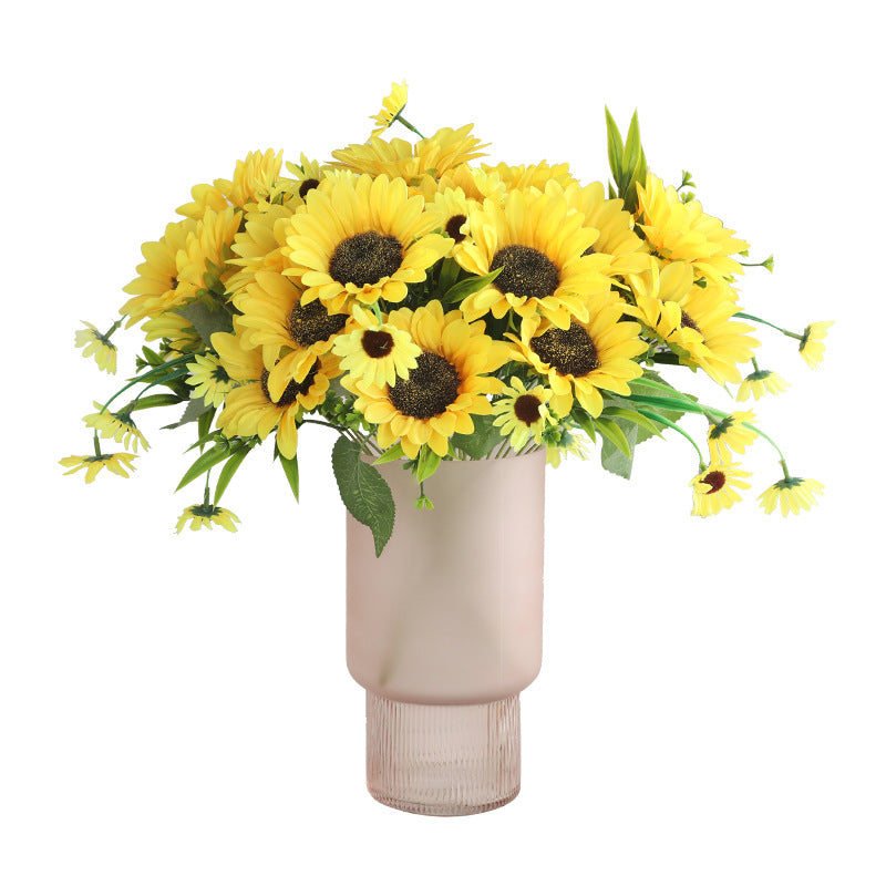 Stunning Faux Sunflower Bouquet with 7 Heads - Perfect for Wedding Bouquets, Home Décor, and Seasonal Displays