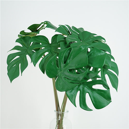 Stylish Nordic-Inspired Faux Green Plant - Realistic Monstera Deliciosa Leaves for Hotel and Retail Interior Decorations, Perfect for Floral Arrangements and Potted Plants