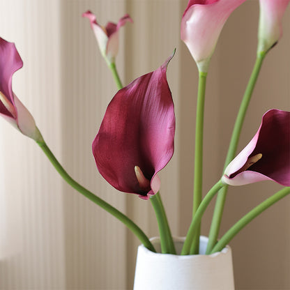 Realistic EVA Calla Lily Faux Flowers - Soft Touch Wedding Bouquet & Elegant Home Décor