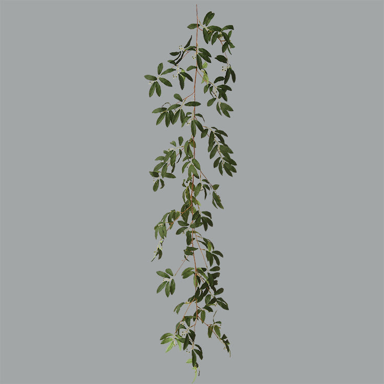 Realistic Faux Olive Leaf Long Vine Wall Decor - Elegant Artificial Plant for Home and Office Soft Furnishings