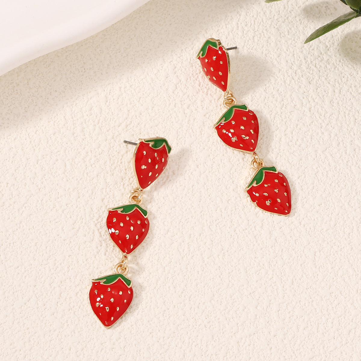 Chic Strawberry-Inspired Drip Oil Earrings - Unique, Luxurious, and Versatile Accessories for Women