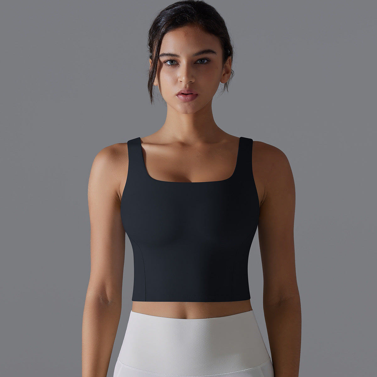 Seamless Built In Bra Yoga Top for Women Sleeveless Back Sports Bra for Shock Absorption and Comfort during Workouts