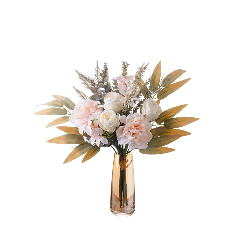 Lunar Bond Peony Handcrafted Faux Floral Bouquet - Elegant Home Décor Design for Weddings and Special Events - Versatile Wall Hanging and Decorative Arrangement CF02033