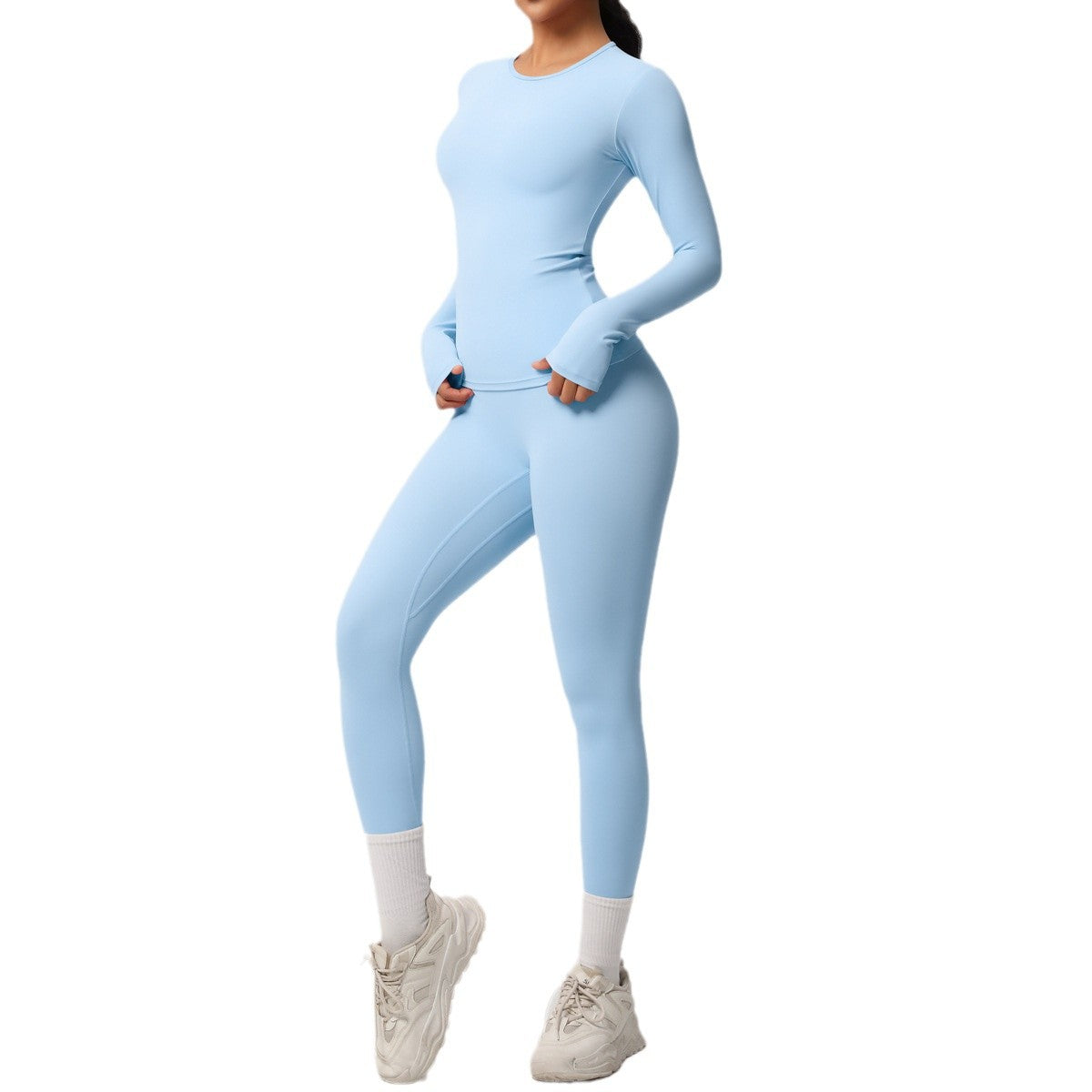 Quick Dry Skin Friendly Full Sleeve Yoga Suit with Slimming Fitness Leggings Outdoor Running and Workout Outfit for Women