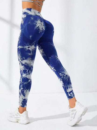 Seamless Tie Dye Peach Yoga Pants for Women High Waisted and Comfortable Athletic Leggings for Workout and Fitness